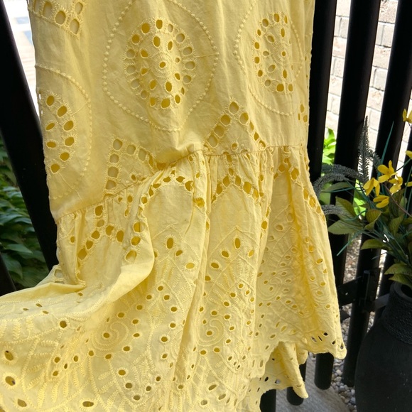 Japna yellow eyelet cotton dress M - Picture 5 of 5
